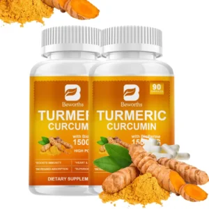BEWORTHS Pepper Turmeric Capsules High-Quality Joint Support Supplements Non GMO Gluten Free with Black Pepper & Turmeric Powder